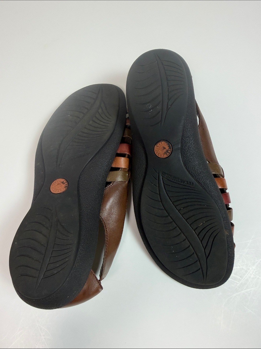 Earth Spirit Size 9 Brown Multicolor Woven Leather Huarache Sandals Boho - Picture 11 of 11
